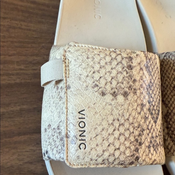 Vionic Beige and Gray Slide Sandals - Picture 2 of 3